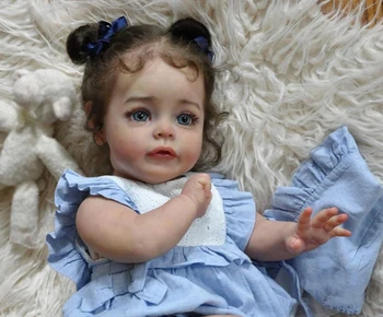 60 см Възстановената Кукла Принцеса Момиче Реалистична Истинска Мека На Допир Сю-сю с Коса Ръчна изработка, Висококачествени Художествена Кукла Ръчно изработени