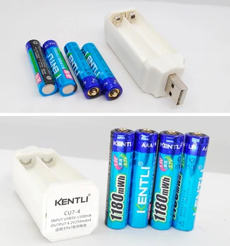 4 бр. KENTLI 1,5 1180 МВтч aaa полимерна литиево-йонна акумулаторна батерия батерия + 4 слота за зарядно устройство 4 бр. KENTLI 1,5 1180 МВтч aaa полимерна литиево-йонна акумулаторна батерия батерия + 4 слота за зарядно устройство 1