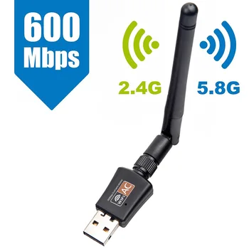 10 БР. безжичен USB WiFi адаптер 600 Mbit/s, Wi Fi ключ мрежова карта на КОМПЮТЪРА двойна лента wifi адаптер 5 Ghz Lan USB Ethernet приемник