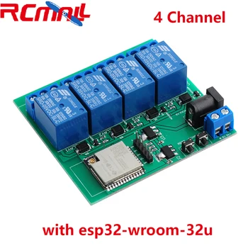 RCmall ESP32S 4-Канален Модул Wifi BT с независим контрол esp32-wroom-32u за Arduino Ин Умен дом