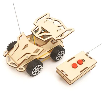 Детска дървена самодельная състезание модел на кола с дистанционно управление Phantom, играчка за момчета, ръчно сглобяване, дървени комплекти за обучение на роботиката, автомобилни подаръци