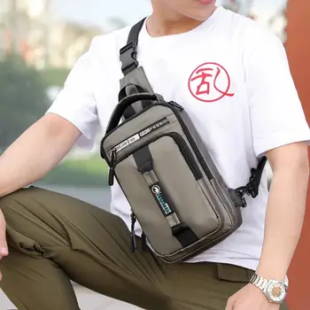 Многофункционална чанта през рамо, мъжки нагрудная чанта с USB зареждане, нагрудная чанта за кратки пътувания, водоустойчива чанта през рамо с голям капацитет