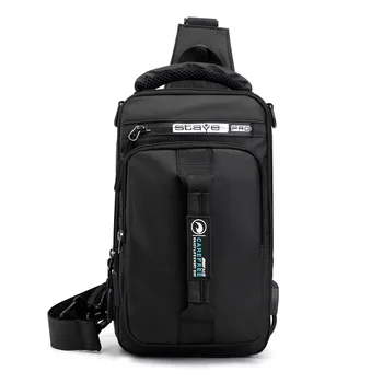 Многофункционална чанта през рамо, мъжки нагрудная чанта с USB зареждане, нагрудная чанта за кратки пътувания, водоустойчива чанта през рамо с голям капацитет Многофункционална чанта през рамо, мъжки нагрудная чанта с USB зареждане, нагрудная чанта за кратки пътувания, водоустойчива чанта през рамо с голям капацитет 4