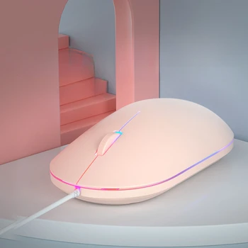 Жичен мишка с изключване на звука-преносим Компютър, Настолен домашен офис детска мишката универсална за момчета и момичета цветна светещ мишката