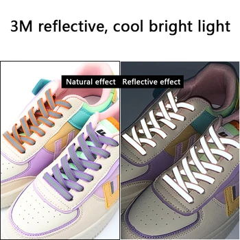 Плоски връзки за обувки за бягане, светлоотразителни шнурове за обувки с дължина от 3 м, светещи в тъмното, ремък, блестящи светещи връзки за обувки, аксесоари за обувки Плоски връзки за обувки за бягане, светлоотразителни шнурове за обувки с дължина от 3 м, светещи в тъмното, ремък, блестящи светещи връзки за обувки, аксесоари за обувки 1