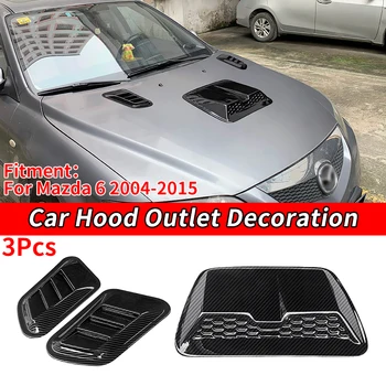 Стикер За Преден Капак На Колата На Външния Капак Страничен На Входящия Въздух Отдушник Капачка Декоративна Авто Аксесоари От Въглеродни Влакна За Mazda 6 2004-2015
