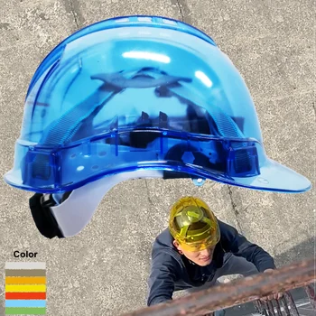 Конструкция прозрачен защитен шлем, отгоре, защитна каска, 8 вентилирани 4-точкови окачени работни защитни капачки, каска Конструкция прозрачен защитен шлем, отгоре, защитна каска, 8 вентилирани 4-точкови окачени работни защитни капачки, каска 0