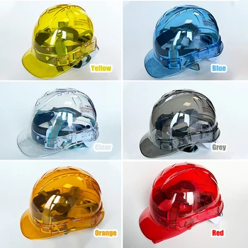 Конструкция прозрачен защитен шлем, отгоре, защитна каска, 8 вентилирани 4-точкови окачени работни защитни капачки, каска Конструкция прозрачен защитен шлем, отгоре, защитна каска, 8 вентилирани 4-точкови окачени работни защитни капачки, каска 4