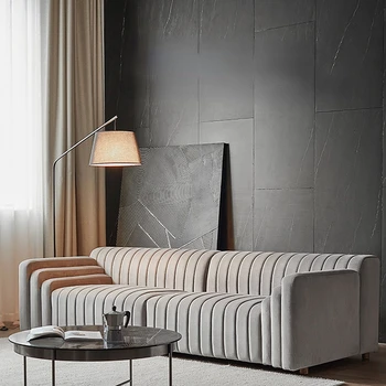 Текстилен диван за дневна, модерно обзавеждане възглавница в скандинавски стил, минималистичен плюшено мързелив диван, дивани за всекидневна, мебели Sala De Estar Текстилен диван за дневна, модерно обзавеждане възглавница в скандинавски стил, минималистичен плюшено мързелив диван, дивани за всекидневна, мебели Sala De Estar 0
