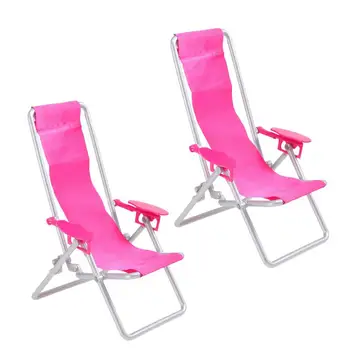 2 бр. мини сгъваем стол за дома, симулиращ чадър, сгъваем плажен стол, мини случайни шезлонг, аксесоари за дома модели