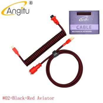 Обърнатата механична клавиатура ръчно изработени Angitu, спирален кабел USB-TYPE C Aviator с цветен GX16