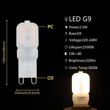 Супер ярка полилей G9 2,5 W led лампа с капак за PC 230 В Smd2835 5 бр./лот led лампа Супер ярка полилей G9 2,5 W led лампа с капак за PC 230 В Smd2835 5 бр./лот led лампа 2