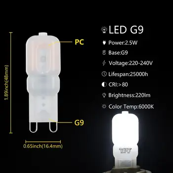 Супер ярка полилей G9 2,5 W led лампа с капак за PC 230 В Smd2835 5 бр./лот led лампа Супер ярка полилей G9 2,5 W led лампа с капак за PC 230 В Smd2835 5 бр./лот led лампа 3