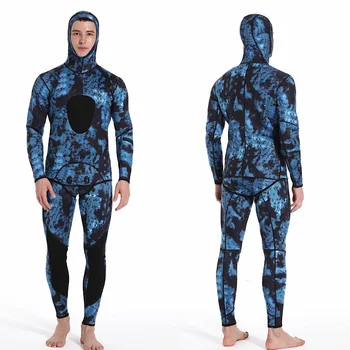 Нов неопреновый водолазный костюм за лов на синя риба, гума, 3 мм, комплект от две части за мъже, водолазный костюм за защита от студ и топлина