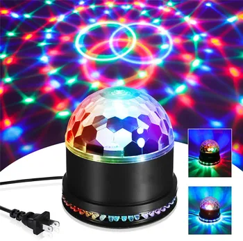 Мини RGB 5 W кристална магически топка с led лампа с активен звук Auto DJ KTV дискотека с лазерен ефект Светлинни вечерни коледни светлини