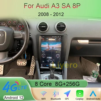 Liyero 12,1 Инча Android 12 За Audi A3 SA 8P 2008-2012 Стерео Радио Авто Мултимедиен Плейър GPS Навигация Carplay Авто WiFi 4G